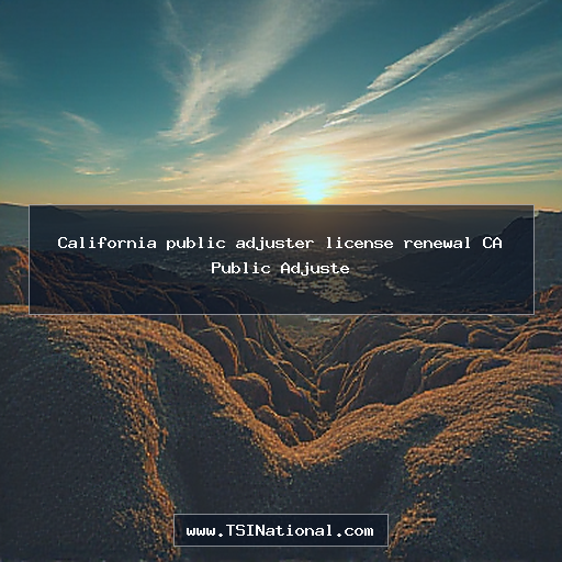 California public adjuster license renewal CA Public Adjuste