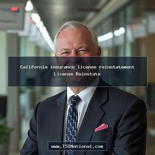 California insurance license reinstatement License Reinstate