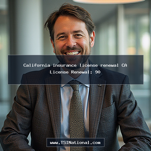 California insurance license renewal CA License Renewal: 90