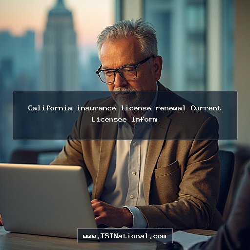 California insurance license renewal Current Licensee Inform